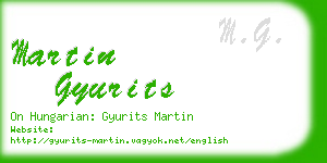 martin gyurits business card